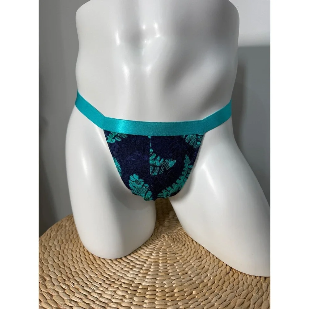Cosabella Men's Lace Italian Thong Leaf Print Brief Underwear‎ Size L